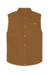 Blanc Page insulated canvas workwear vest with heavyweight durable fabric and multiple utility pockets designed for warmth and movement