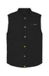 Insulated canvas workwear vest with durable heavyweight construction and functional utility pockets for cold weather.